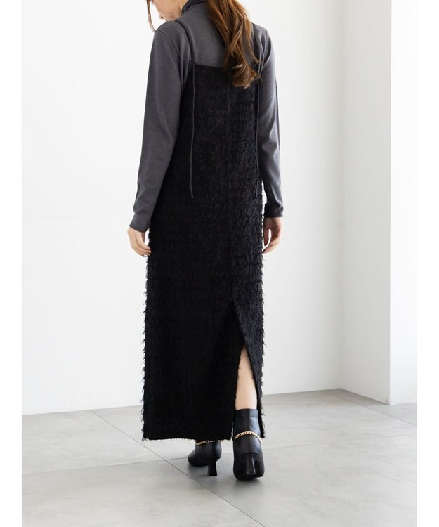 Te chichi カットジャガードキャミワンピース ブラック