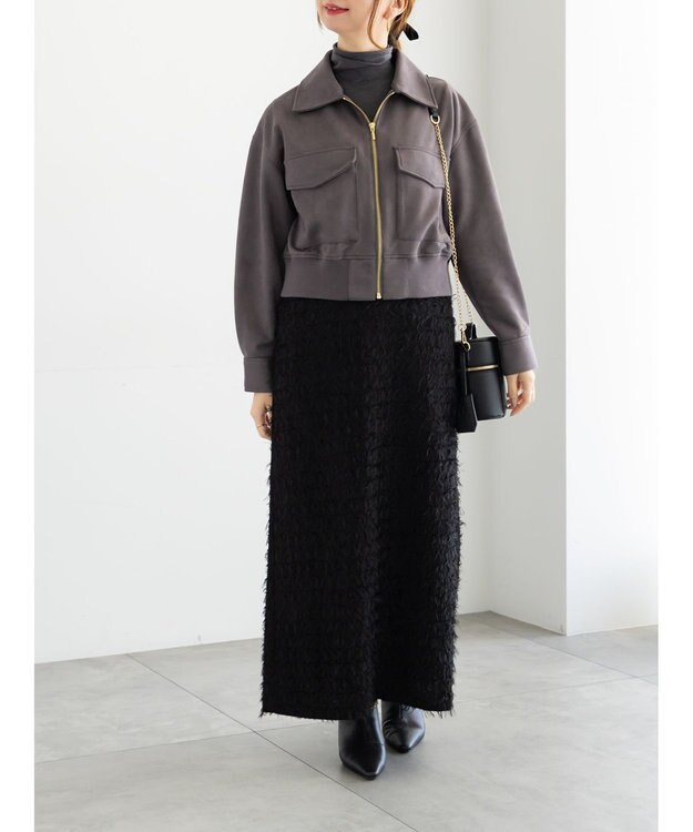 Te chichi カットジャガードキャミワンピース ブラック