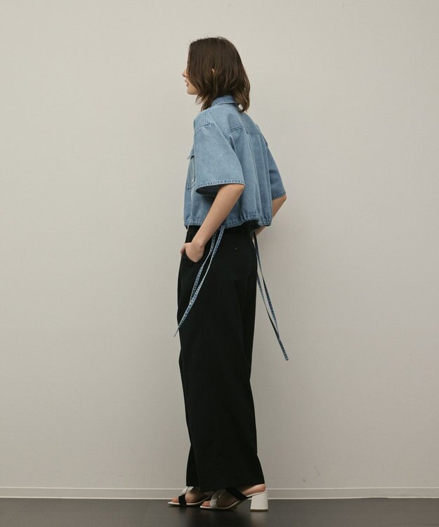 GRACE CONTINENTAL ハーフスリーブデニムシャツ ブルー