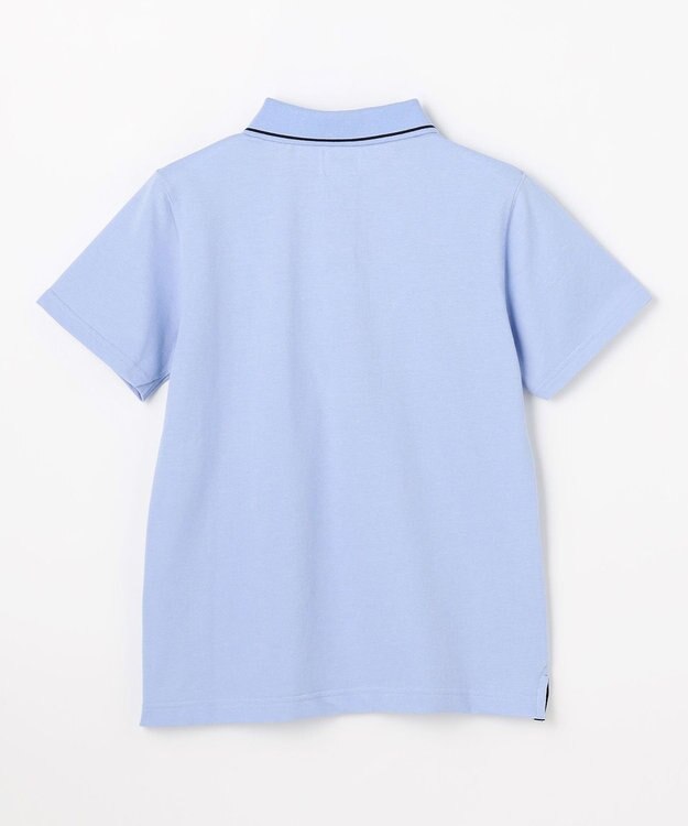 J.PRESS KIDS 【140-170cm】ダブルライン カラー 半袖ポロシャツ ライトブルー