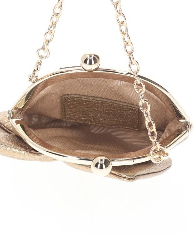 LANVIN en Bleu オリオン リボン口金小銭入れ ゴールド