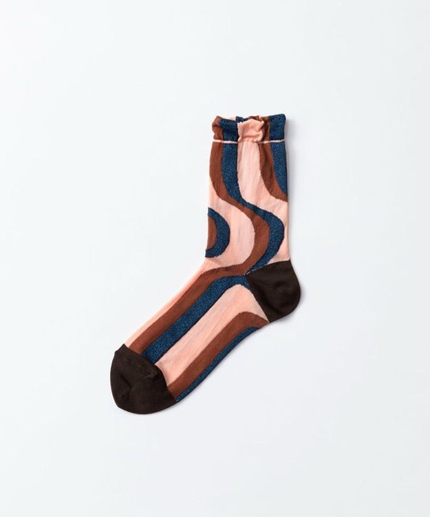 TRICOTE WAVE STRIPE SOCKS／ウェーブストライプソックス 87BROWN
