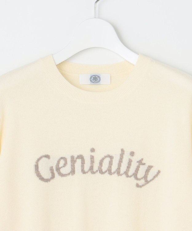 J.PRESS LADIES 【洗える】CASHMERE BLEND ロゴ ニット ホワイト系