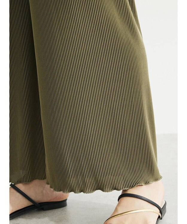 Green Parks プリーツ風カットパンツ Khaki