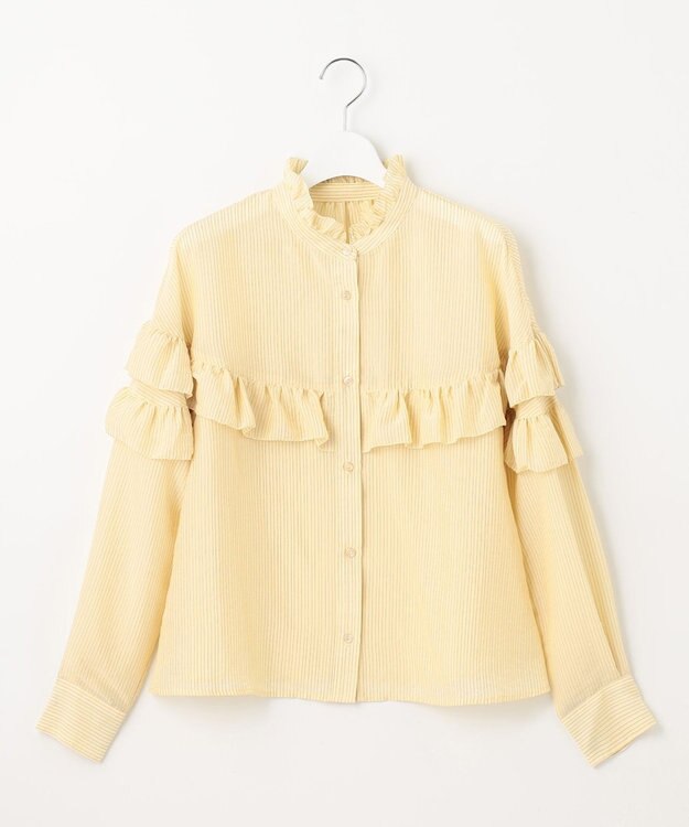 Feroux 【洗える】フリル ブラウス ライトイエロー系1