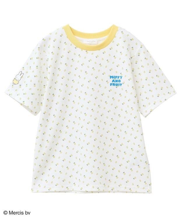 Green Parks ｍｉｆｆｙ／フルーツプリントワッフルＴシャツ Yellow