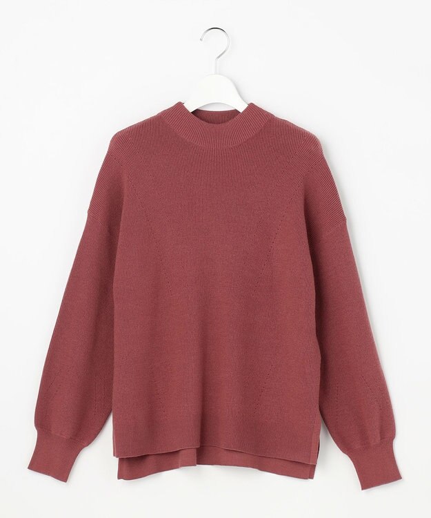 ANY SIS CICA加工 ビューティ畔ボトルネック ニット アッシュローズ