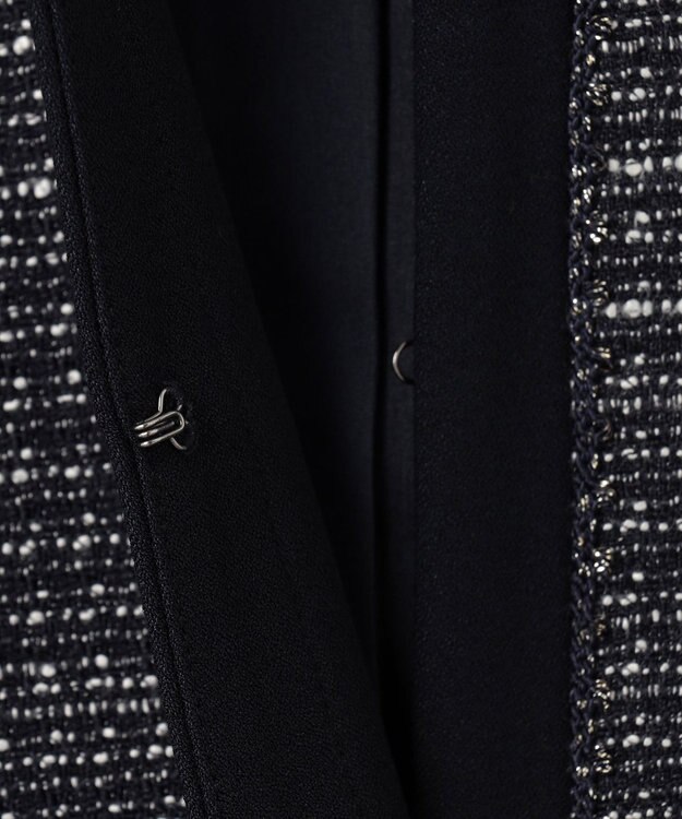 ANY SIS リップルボーダーストレッチ ジャケット ネイビーシャンブレー