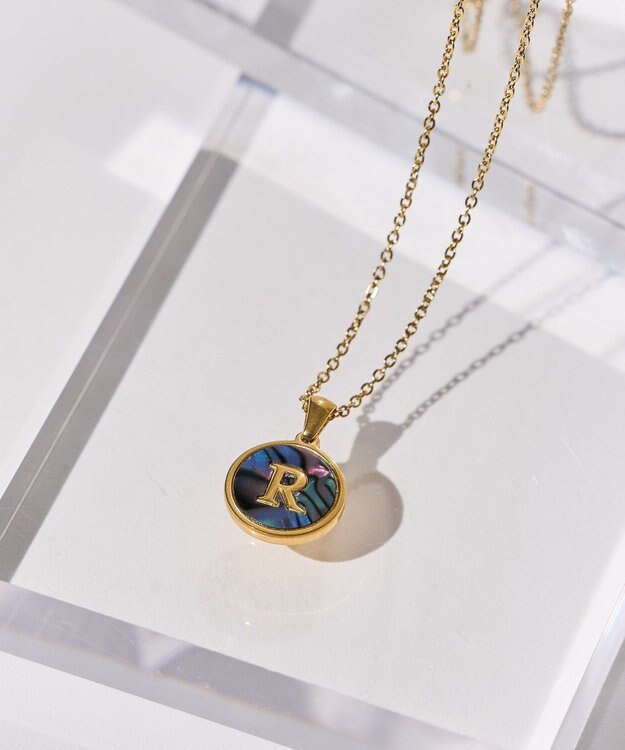 AMERICAN HOLIC ステンレスラウンドイニシャルネックレス R