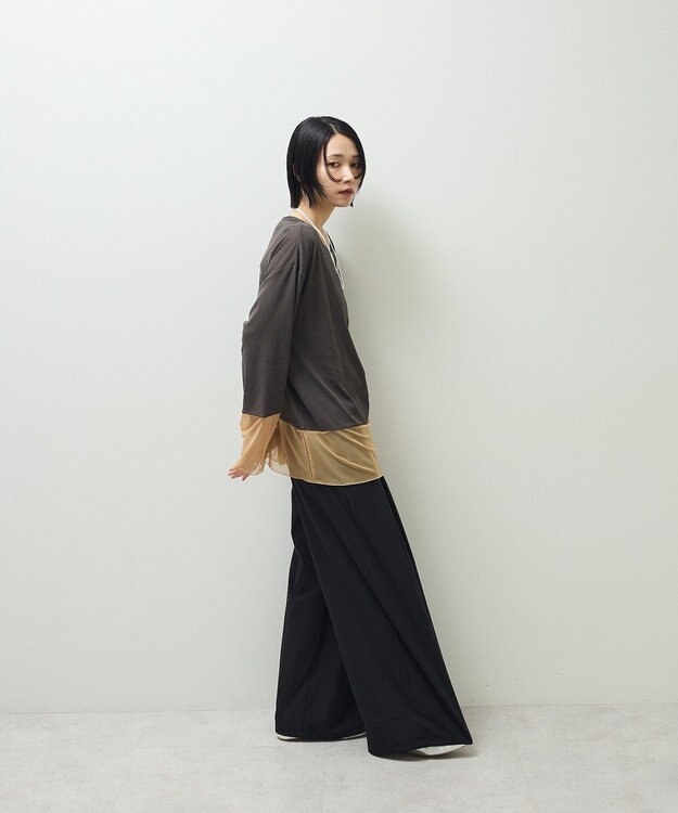 Green Parks シアーチュールドッキングプルオーバー Dark Gray