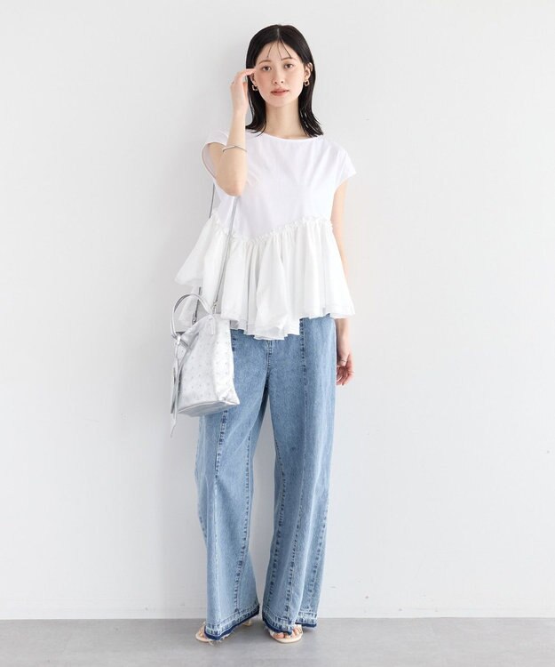YECCA VECCA アシメペプラムカットソー Off White