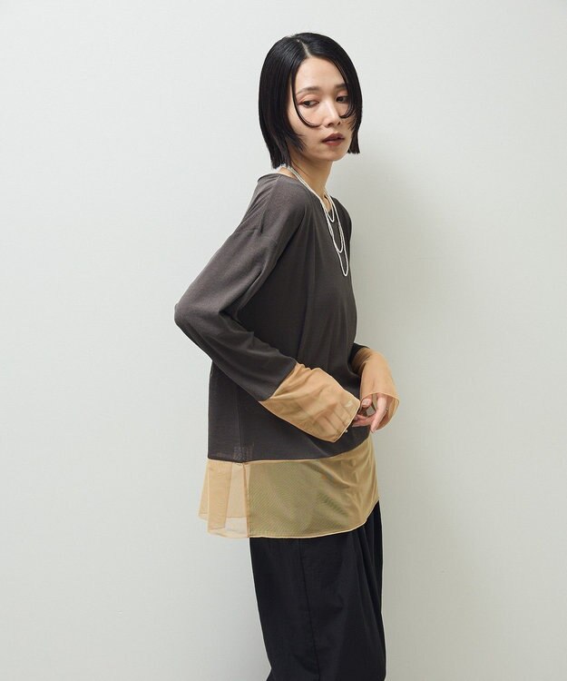 Green Parks シアーチュールドッキングプルオーバー Dark Gray