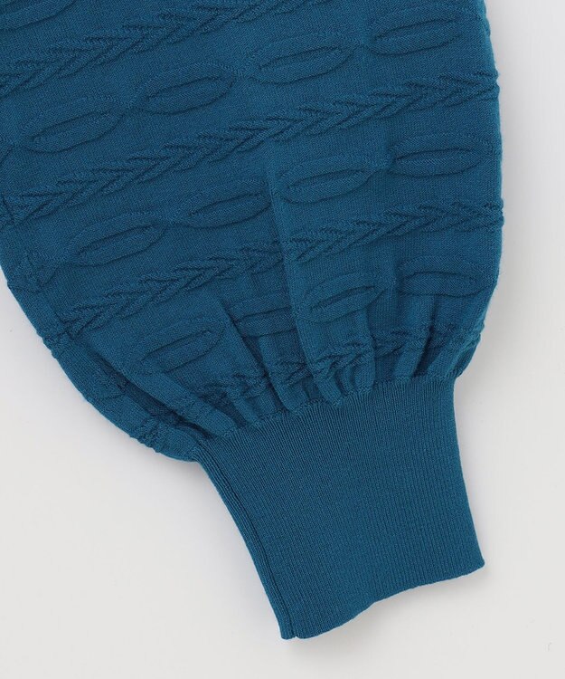 自由区 【洗える】レーヨンポリエステルスムース チュニック丈ニット ブルー系