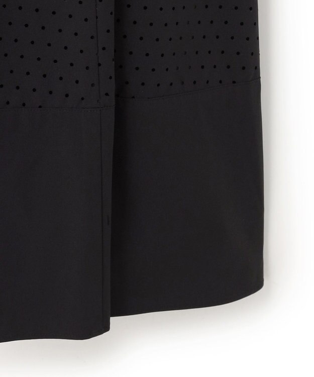 UNFILO L 【セットアップ着用可/ウエストゴム】FINE MOVE パンチング ドット スカート ブラック