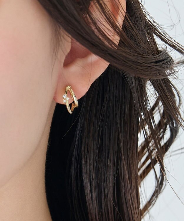 Phoebe 〈痛くないシリーズ/アレルギー対応〉シャイニーダブルフープライトフィットイヤリング　ゴールド ゴールド