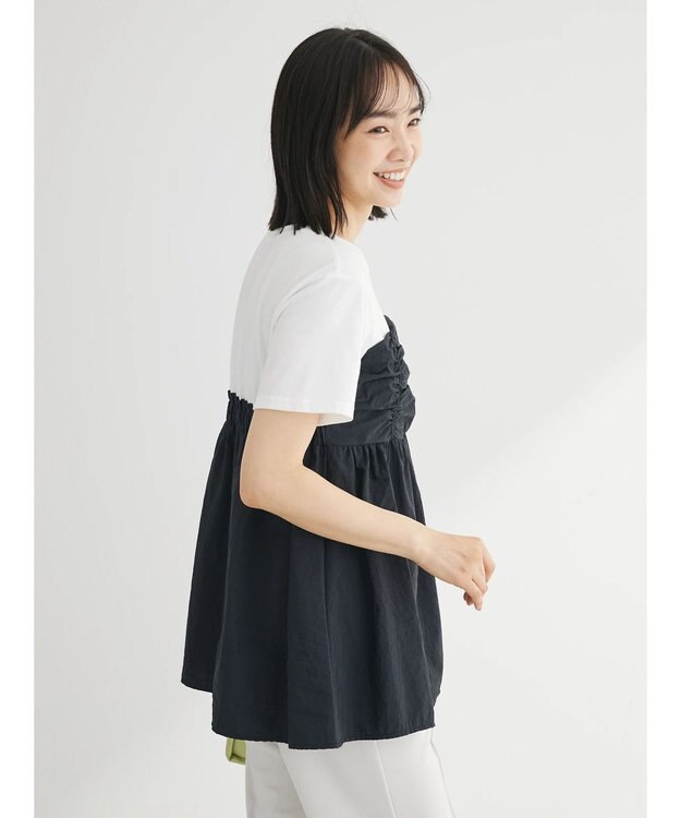 Green Parks ミディ丈ビスチェドッキングプルオーバー Black