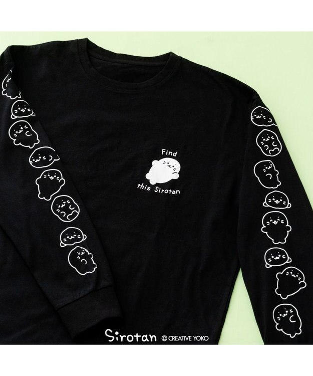 Mother garden しろたん 長袖 Ｔシャツ 《しろたん探せ》ユニセックス ブラック