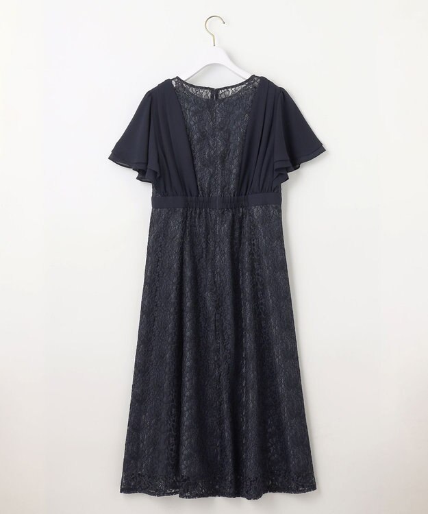 ANY SIS 【Lily Calin】ナローフレアレース ドレス ネイビー