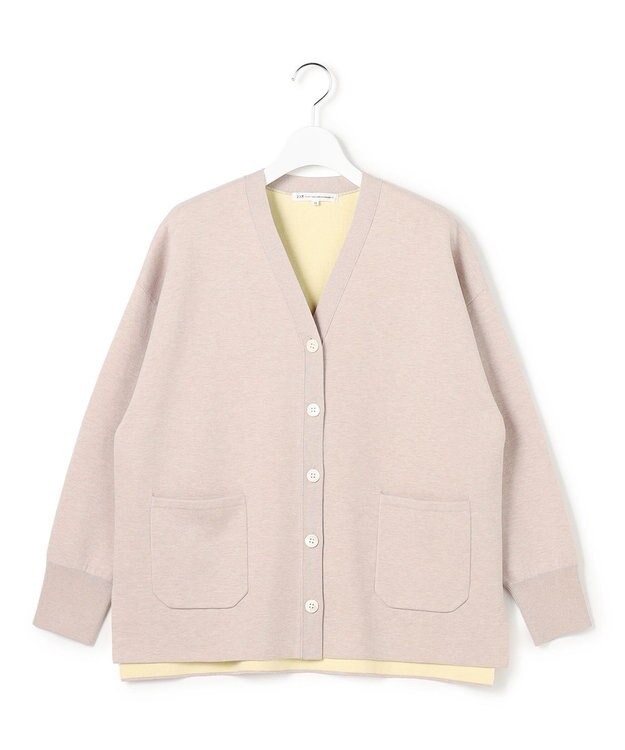 23区 【先行予約】バイカラーダブルフェイス ニット カーディガン ベージュ×イエロー