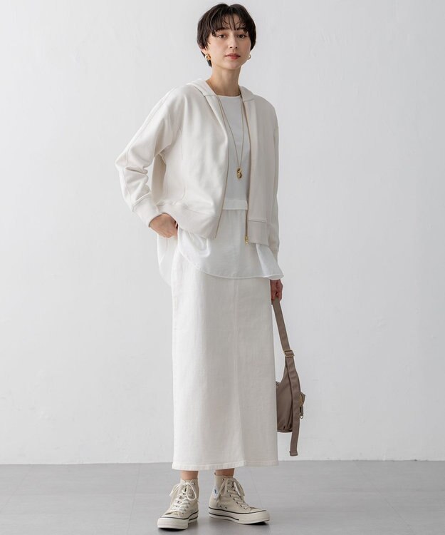 23区 【洗える】シアータフタ コンビ カットソー ホワイト系