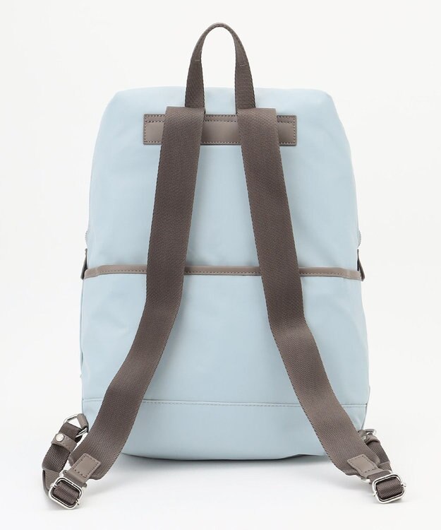 Y'SACCS ナイロン×リサイクルレザー　コンビマルチリュック ライトブルー