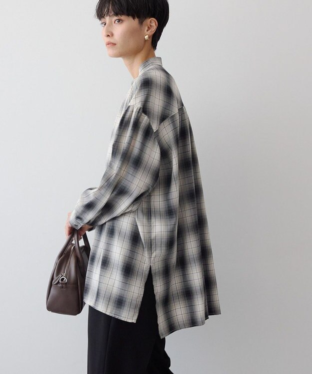 AMERICAN HOLIC ＳＥＴ　イージーケアギャザーシャツ＋ニットベスト Check