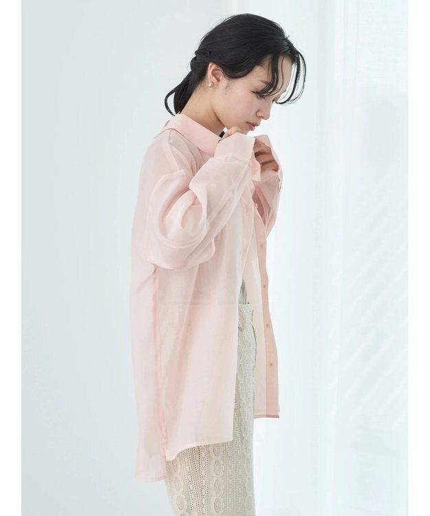 earth music&ecology オープンデザインシアーシャツ Orange