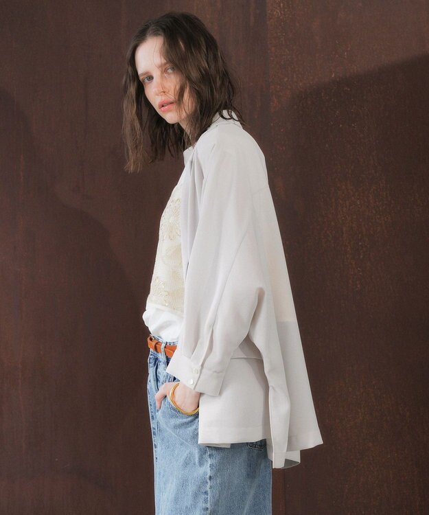 YECCA VECCA 【マシンウォッシャブル】シアージャケット Gray Beige