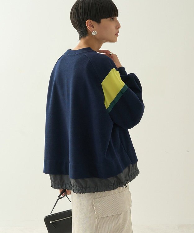 AMERICAN HOLIC ドロストライン切替ポンチプルオーバー Navy