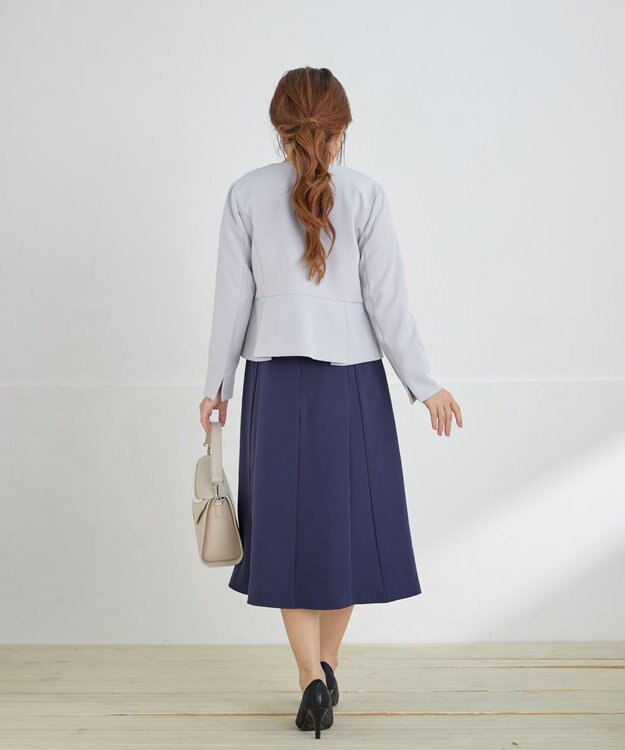 Tiaclasse L 【安田美沙子さん着用・洗える】フレアAラインリボンワンピース ネイビー