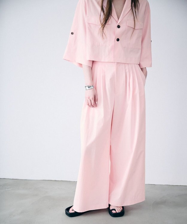 uncrave クールタッチカラータイプライター ワイドパンツ ピンク(WEB限定カラー)