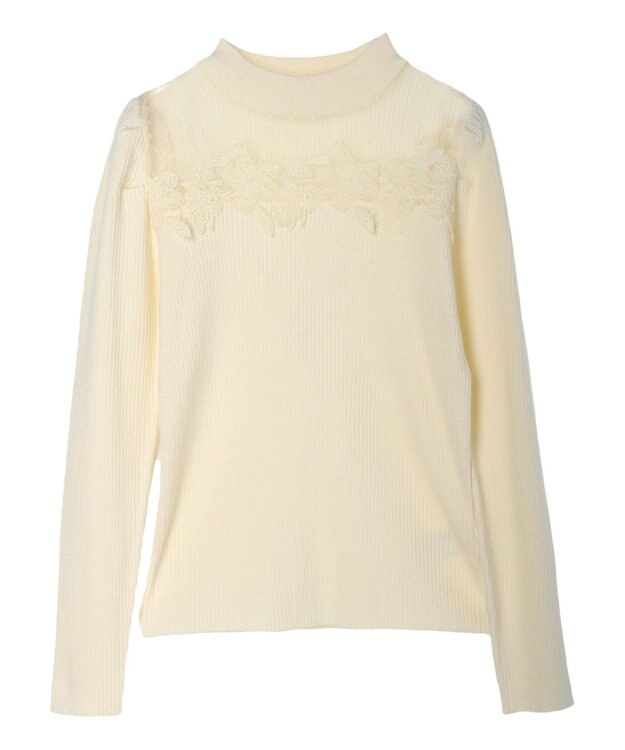 earth music&ecology シアードッキングニットプルオーバー Ivory