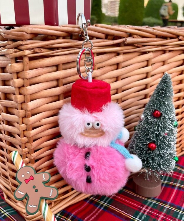 WEGO BIG雪だるまモンスターぬいぐるみキーホルダー ピンク