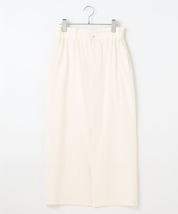 #Newans 【洗濯機可能/ウエストゴム】ロングナロースカート ホワイト
