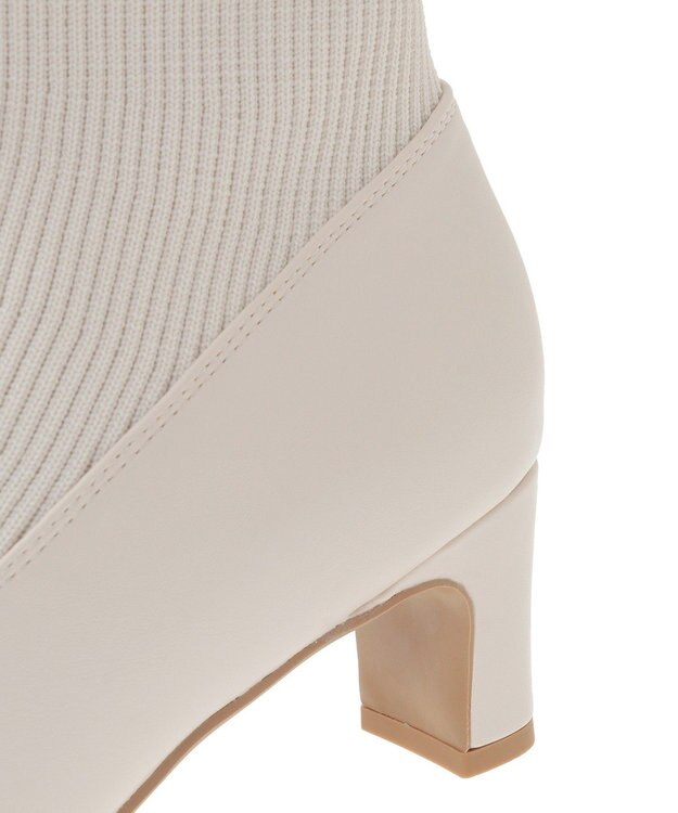 Maison de FLEUR リボンビジューニットブーツ Ivory