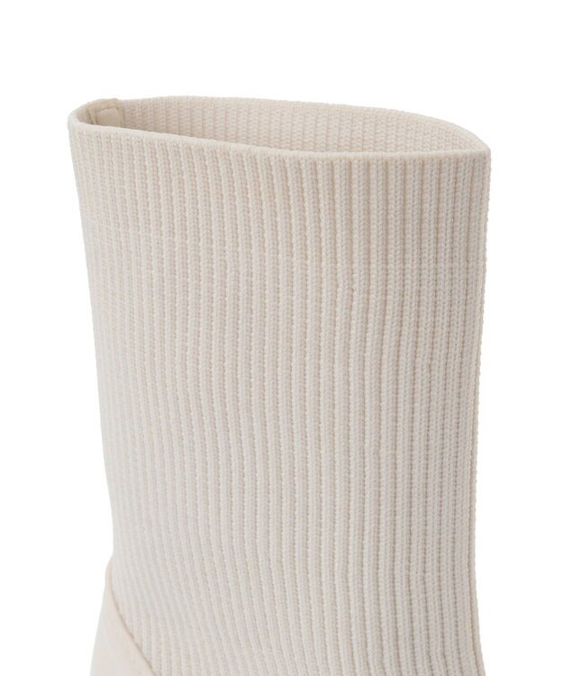 Maison de FLEUR リボンビジューニットブーツ Ivory