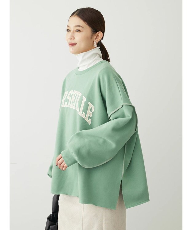 Green Parks ・ＲＡＹ　ＣＡＳＳＩＮ　ロゴｐｔカラーステッチスウェット Green