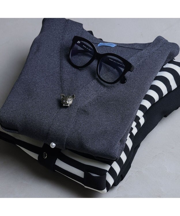 組曲 S 【組曲×setsuko sagittaire】kinakoスポンディッシュ ニットジャケット グレー系