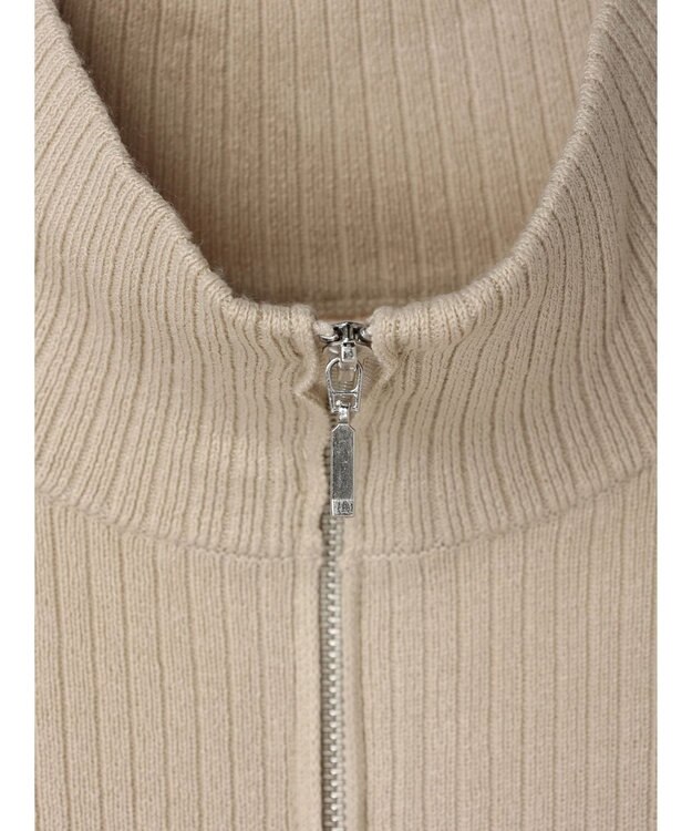 Green Parks ＺＩＰ付きリブニットベスト Beige