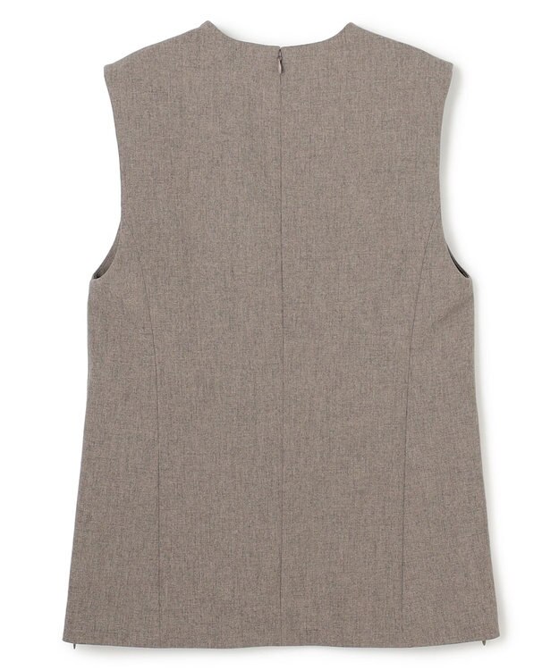 uncrave ウォッシャブルウールライクツイル ジレ シャンブレーチャコール