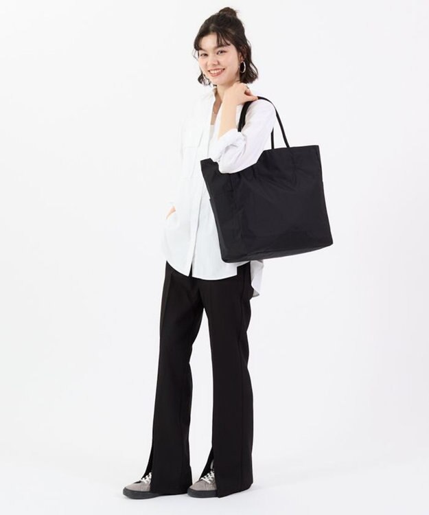 LeSportsac LARGE 2 WAY TOTE/ラフィアゼブラ/ブラック ラフィアゼブラ/ブラック