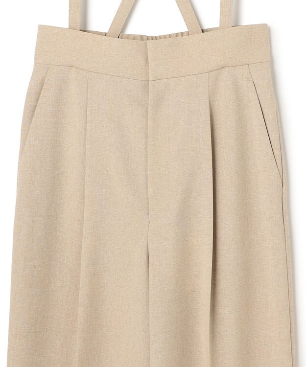 uncrave ウォッシャブルドライサップ ワイドパンツ（サスペンダー付き） シャンブレーベージュ