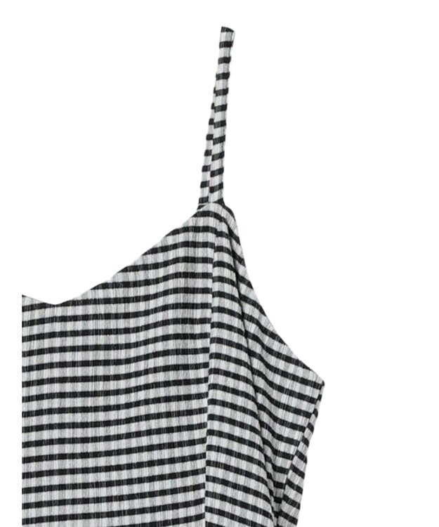 earth music&ecology チェックキャミワンピース Check Black