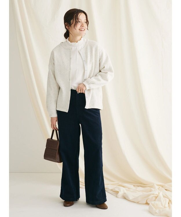 CRAFT STANDARD BOUTIQUE 裏起毛リングドットカーディガン Oatmeal