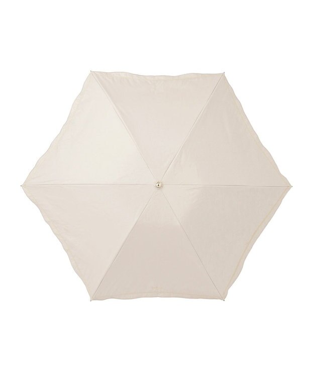 MOONBAT FURLA 晴雨兼用日傘 折りたたみ傘 ジッパー刺繍 ／遮光 遮熱 UV ベージュ