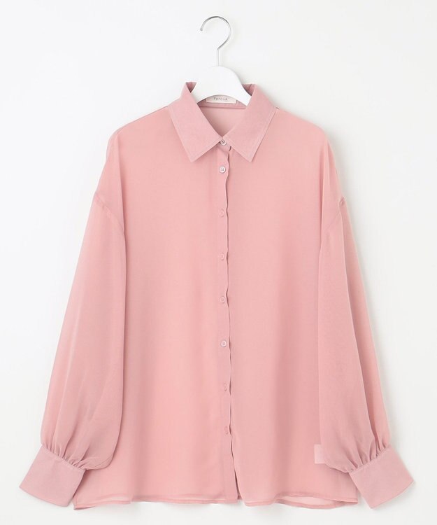 Feroux 【洗える】ベーシックシアー シャツ ピンク系