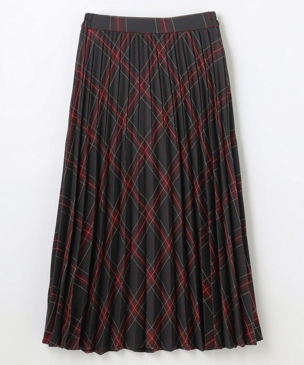 ANY 【洗濯機可/ウエストゴム】チェックプリーツスカート レッドチェック