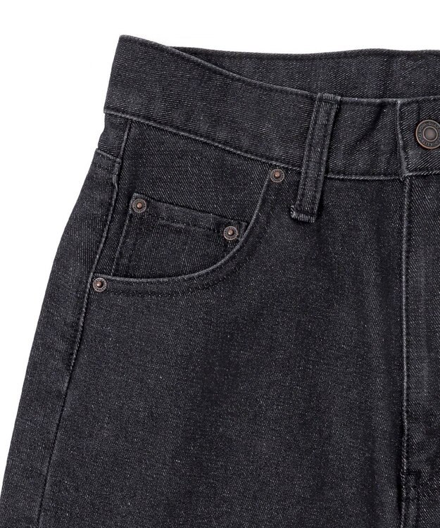 WEGO 【MLサイズ展開】ハートサイドラインストレートパンツ ブラック