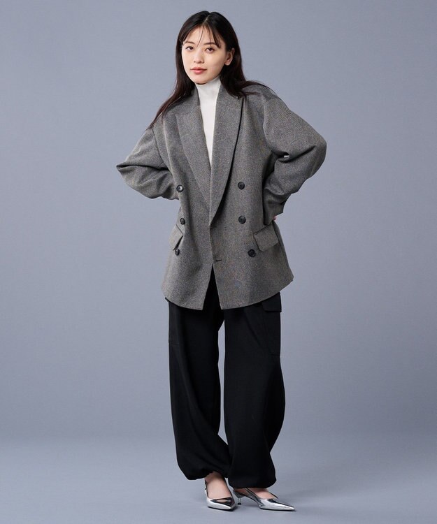 uncrave 【防シワ・洗濯機洗い可】ドライタッチツイル カーゴ パンツ（uncrave STANDARD） ブラック