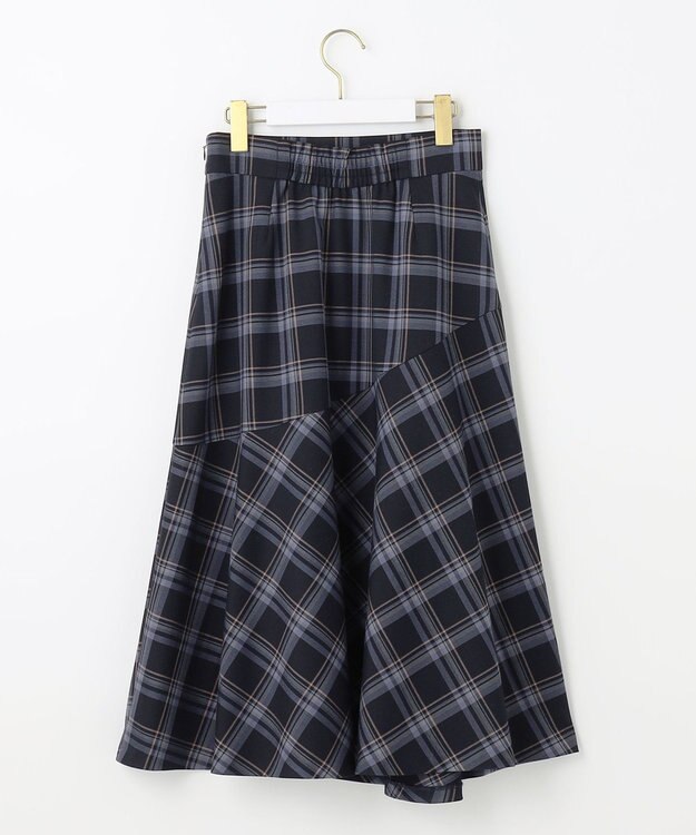 ANY SIS L 【美人百花11月号掲載】アシンメトリーマーメイドフレア スカート ネイビー系